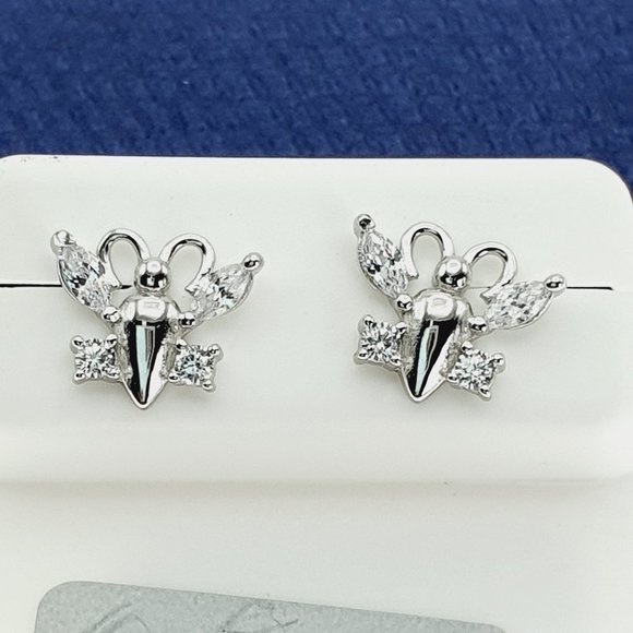 925 Sterling Silver CZ Stud Earrings for Women/Girl, US925P1226 - Picture 1 of 10